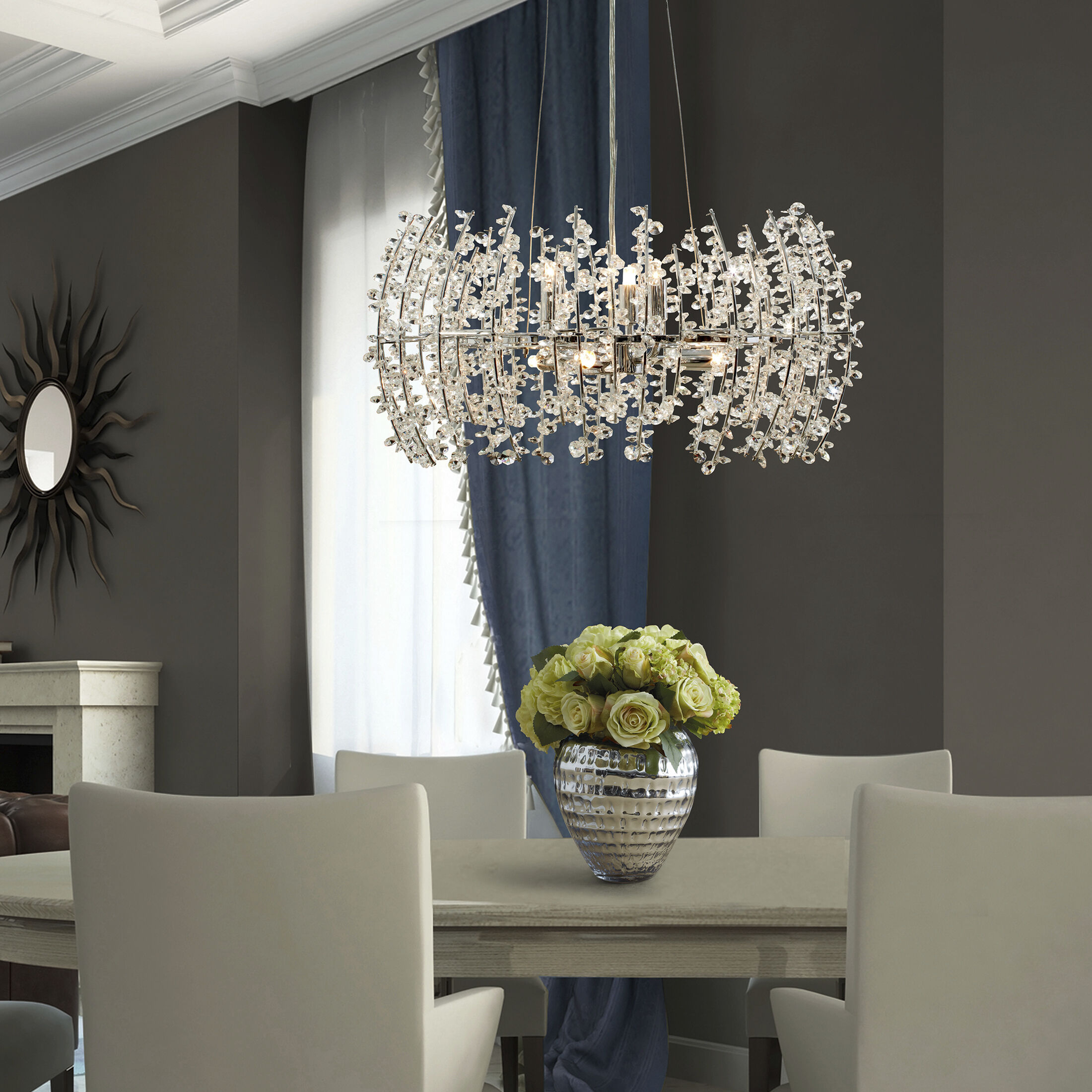 Valla 6 Light 20 inch Polished Chrome Pendant Ceiling Light