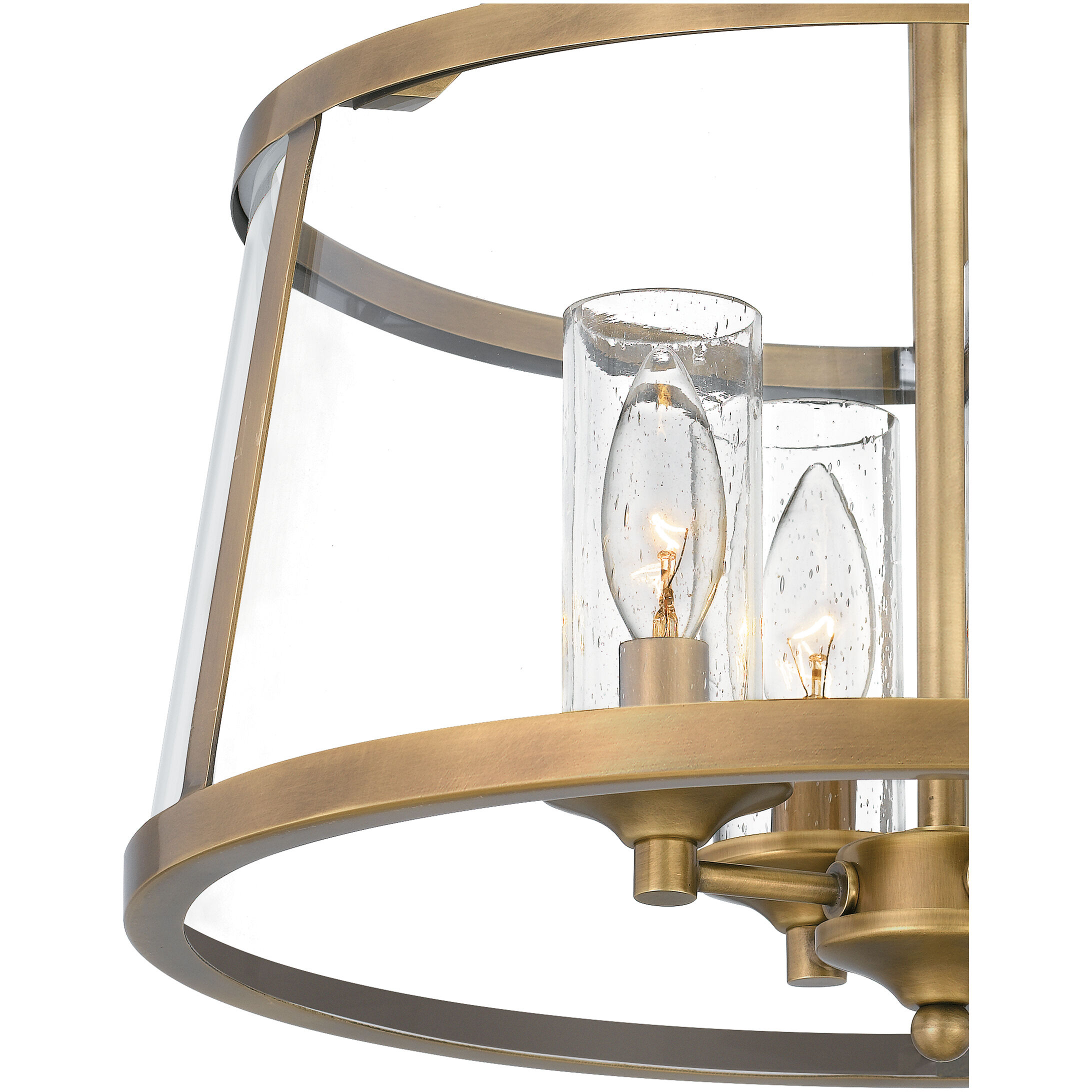 Barlow 4 Light 16 inch Weathered Brass Semi-Flush Mount Ceiling Light