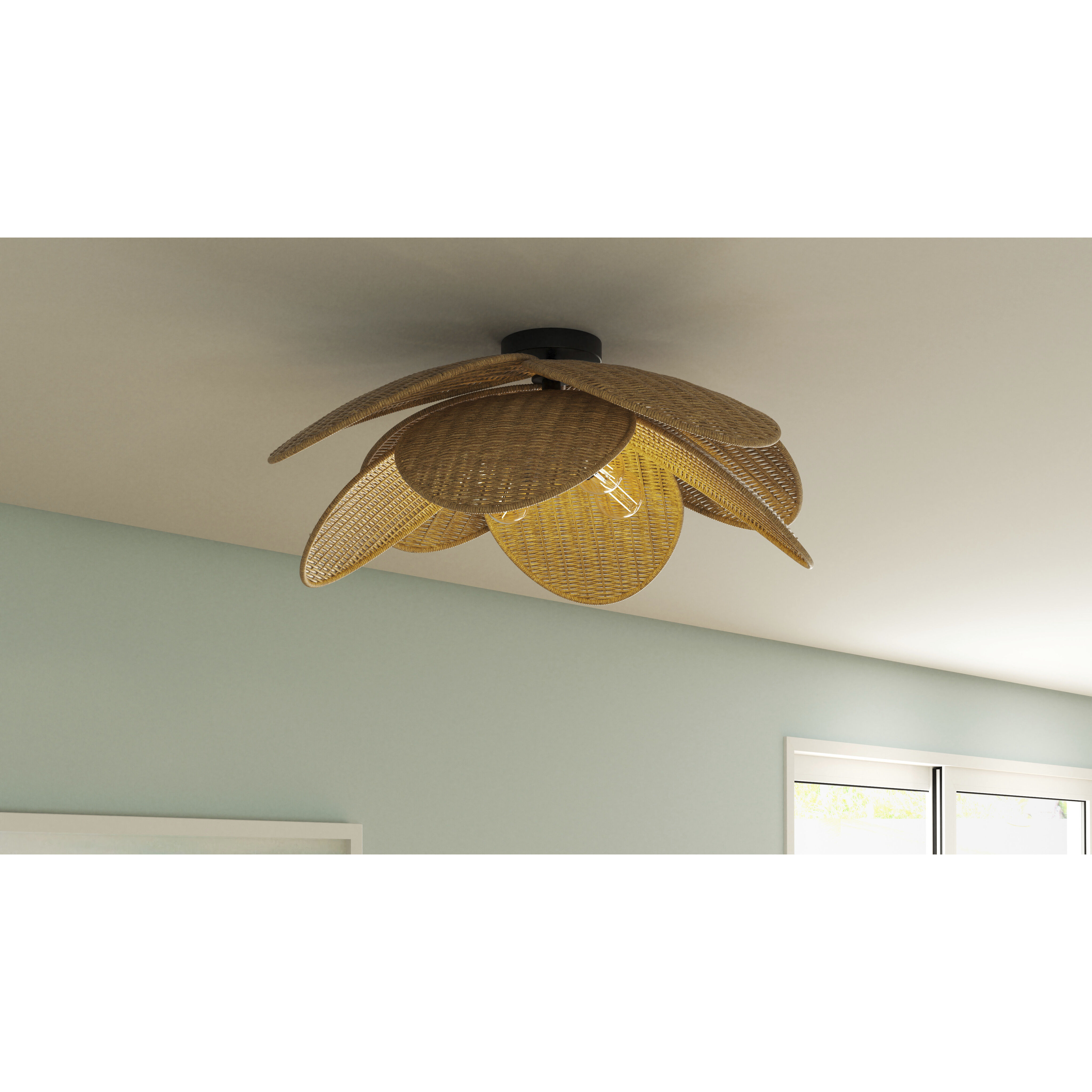 Willa 4 Light 30 inch Matte Black Semi-Flush Mount Ceiling Light, Extra Large