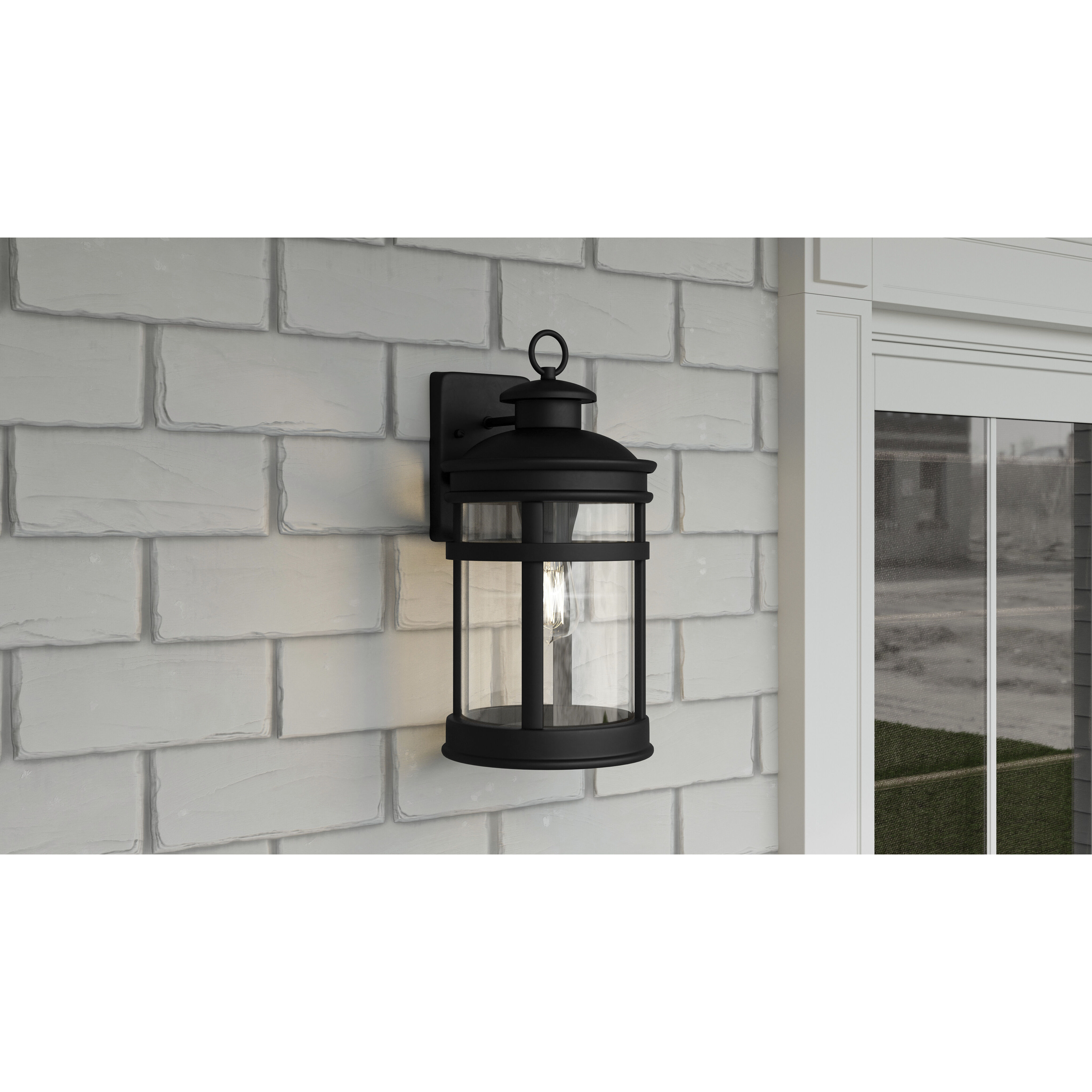 Scout 1 Light 16 inch Matte Black Outdoor Wall Lantern, Medium