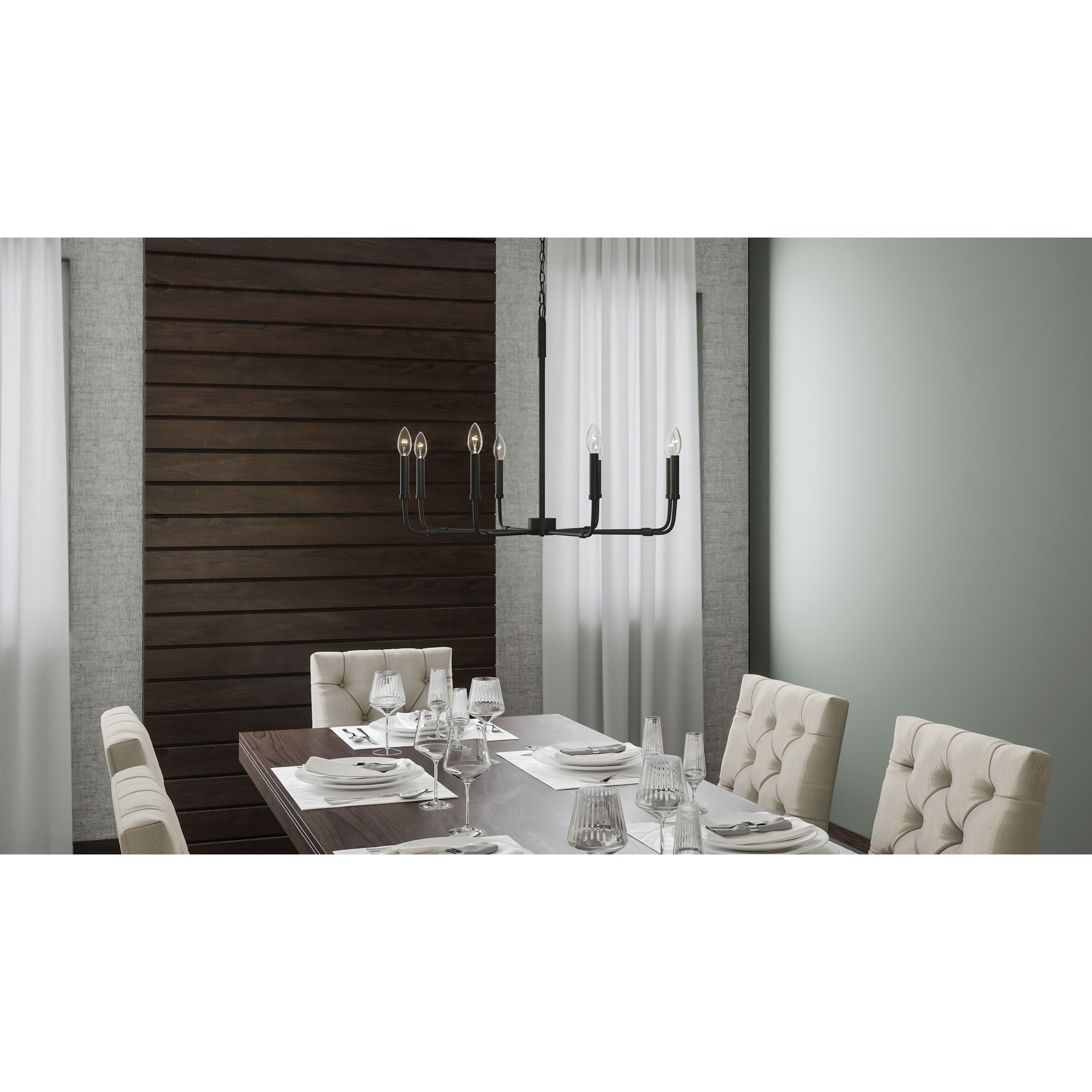 Abner 8 Light 28 inch Matte Black Chandelier Ceiling Light