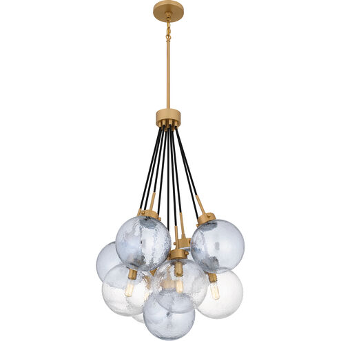 Soiree 4 Light 22 inch Brushed Weathered Brass Pendant Ceiling Light