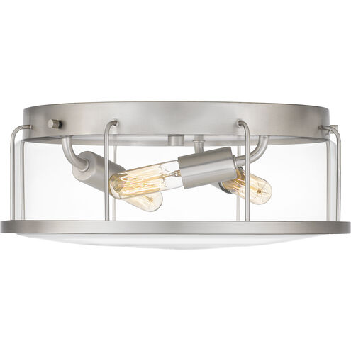 Ludlow 3 Light 13 inch Brushed Nickel Flush Mount Ceiling Light