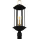 Crestfield 3 Light 28 inch Matte Black Outdoor Post Lantern, Large