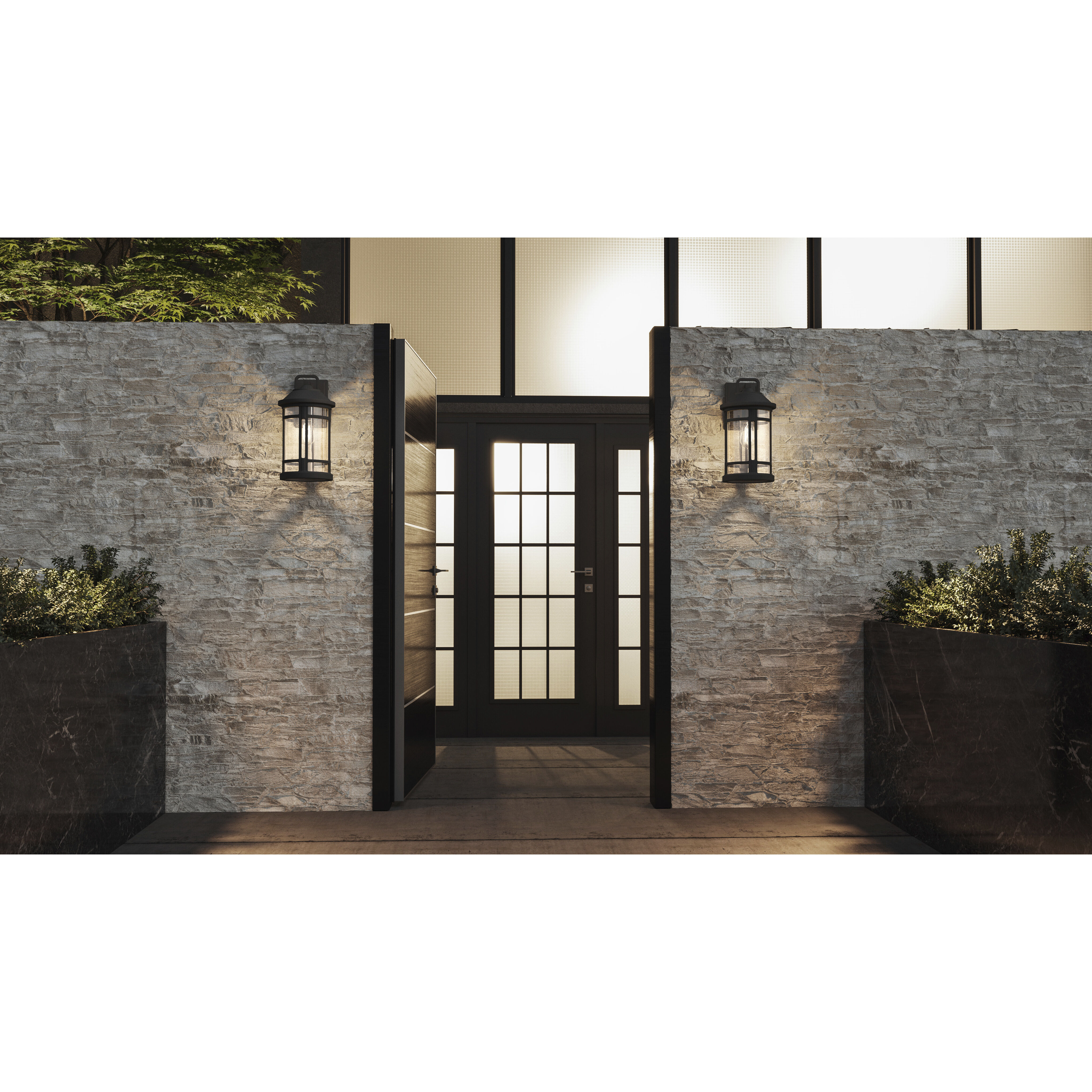 Quincy 1 Light 16 inch Earth Black Outdoor Wall Lantern, Large