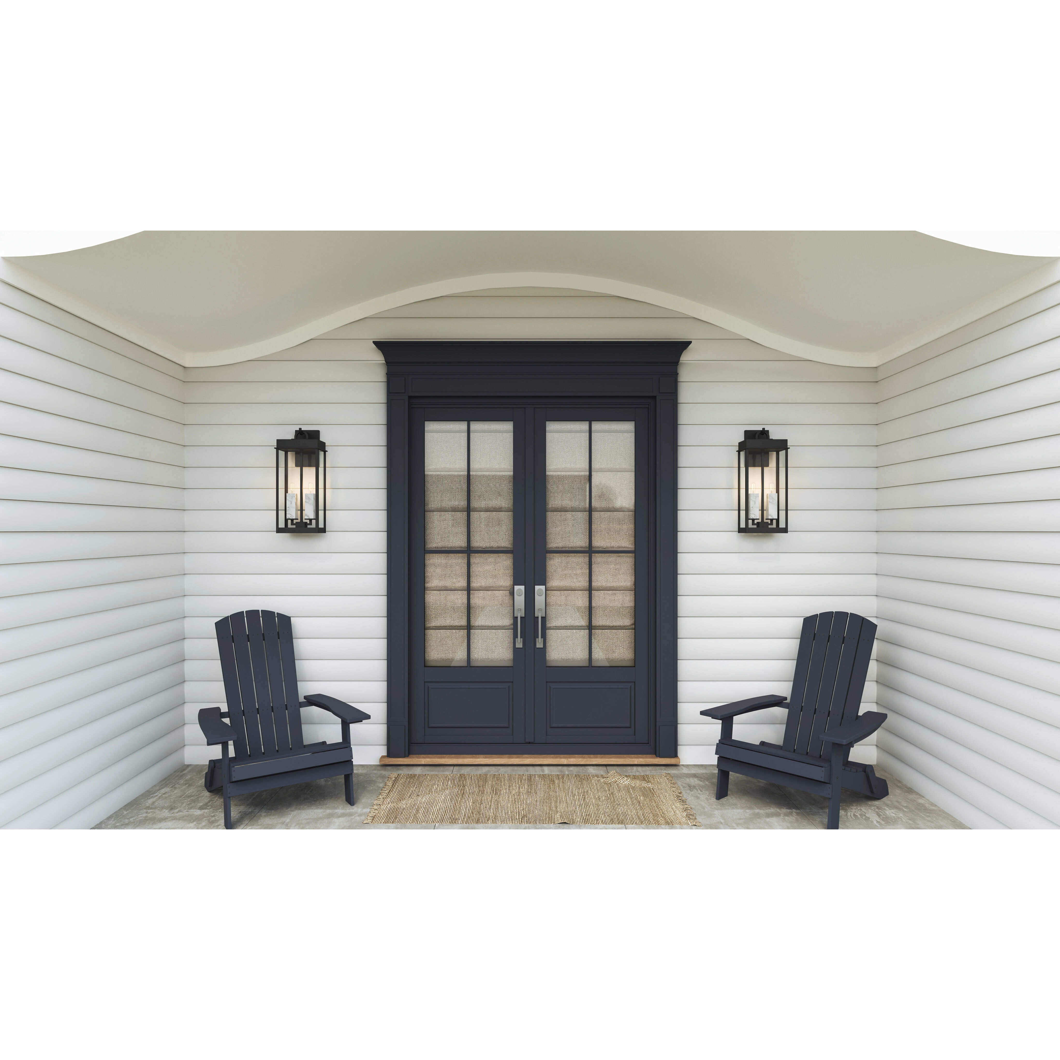 Carmen 2 Light 22 inch Matte Black Outdoor Wall Lantern, Large