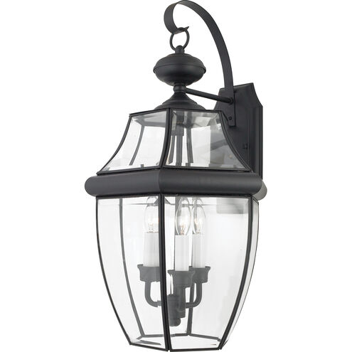 Newbury 3 Light 23 inch Mystic Black Outdoor Wall Lantern