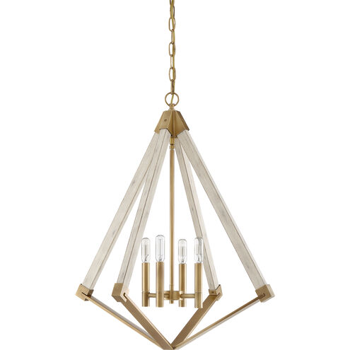 View Point 4 Light 24 inch Weathered Brass Foyer Chandelier Ceiling Light
