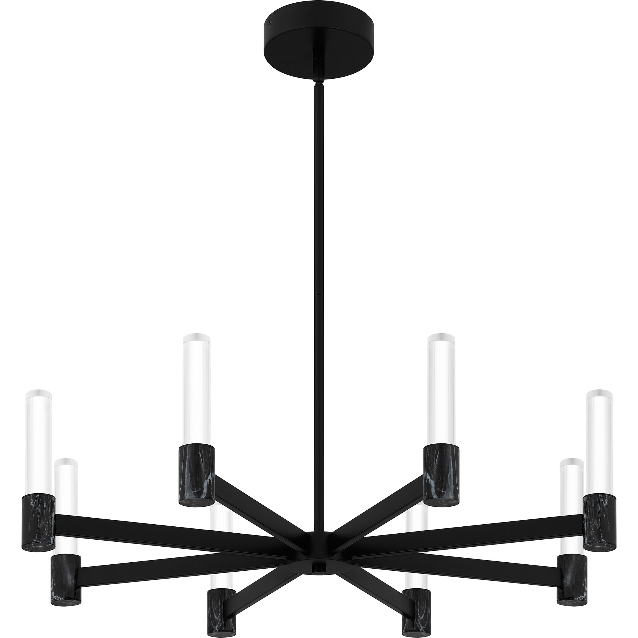 Adler 30 inch Matte Black Chandelier Ceiling Light