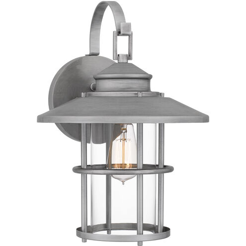 Lombard 1 Light 17 inch Antique Brushed Aluminum Outdoor Wall Lantern