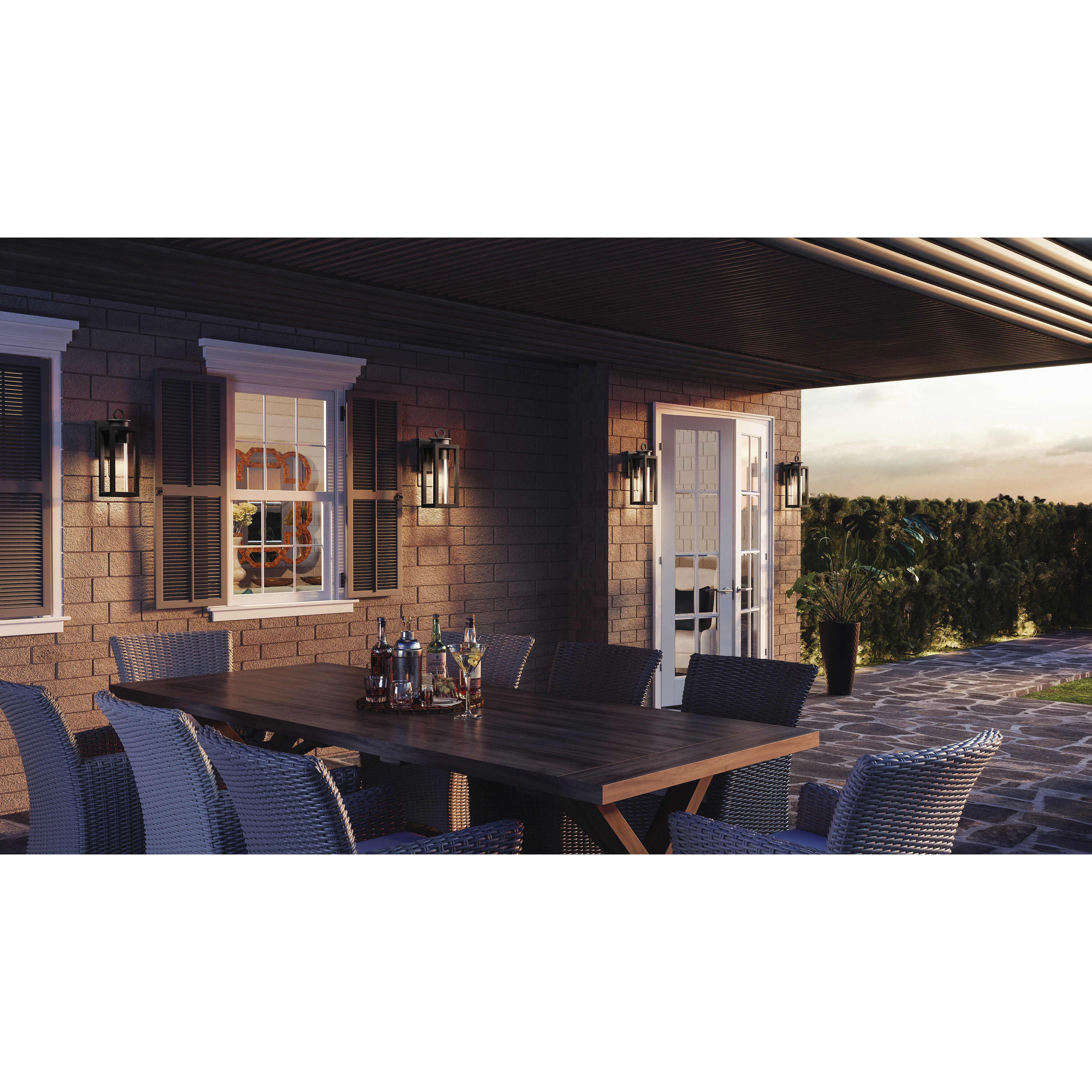 Donegal 1 Light 15 inch Matte Black Outdoor Wall Lantern, Medium