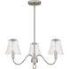 McKinney 3 Light 21.75 inch Brushed Nickel Chandelier Ceiling Light