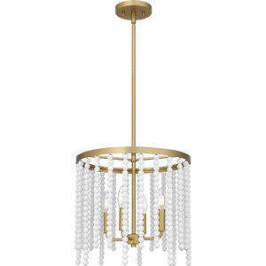 Apelle 4 Light 15.25 inch Aged Brass Pendant Ceiling Light, Large