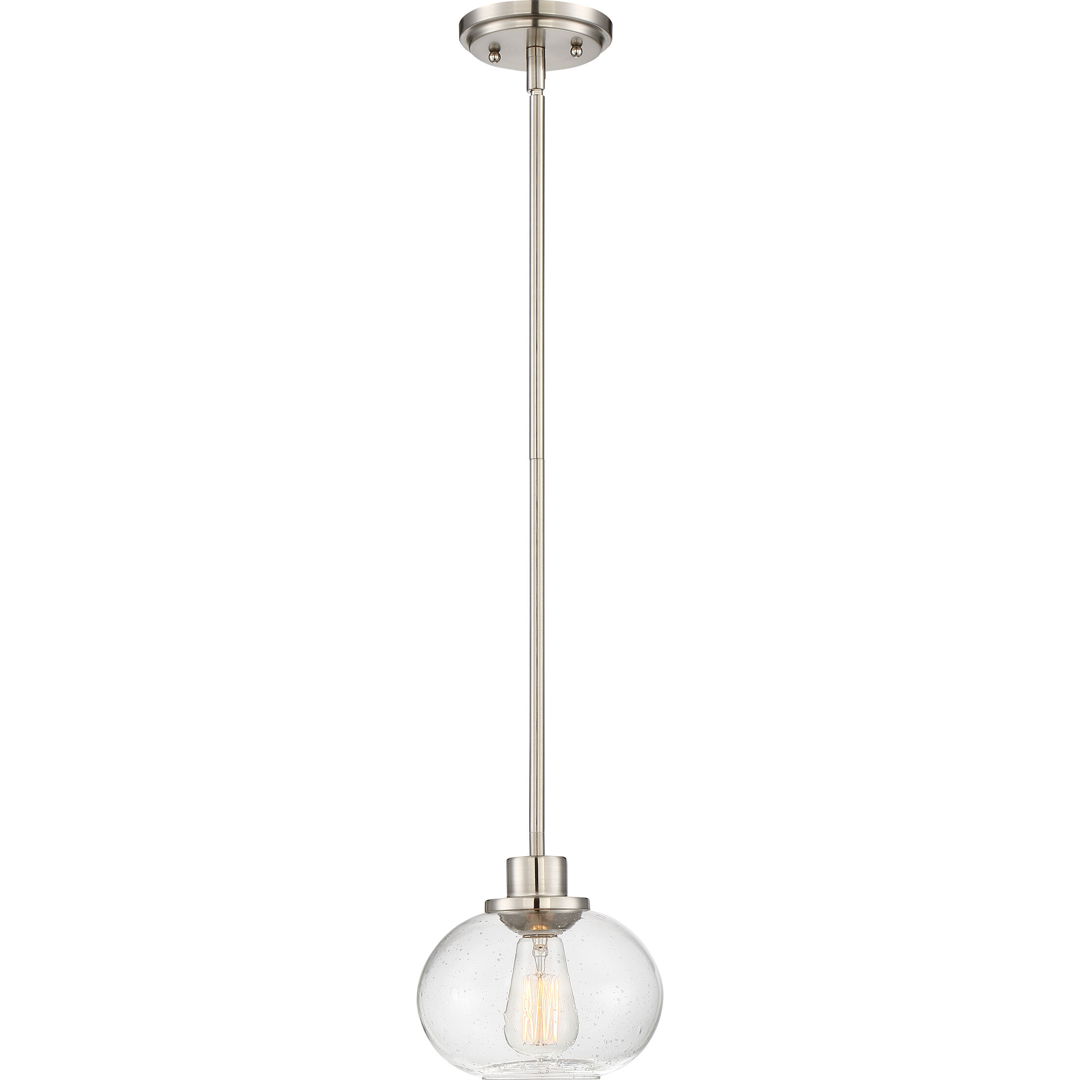 Trilogy 1 Light 8 inch Brushed Nickel Mini Pendant Ceiling Light