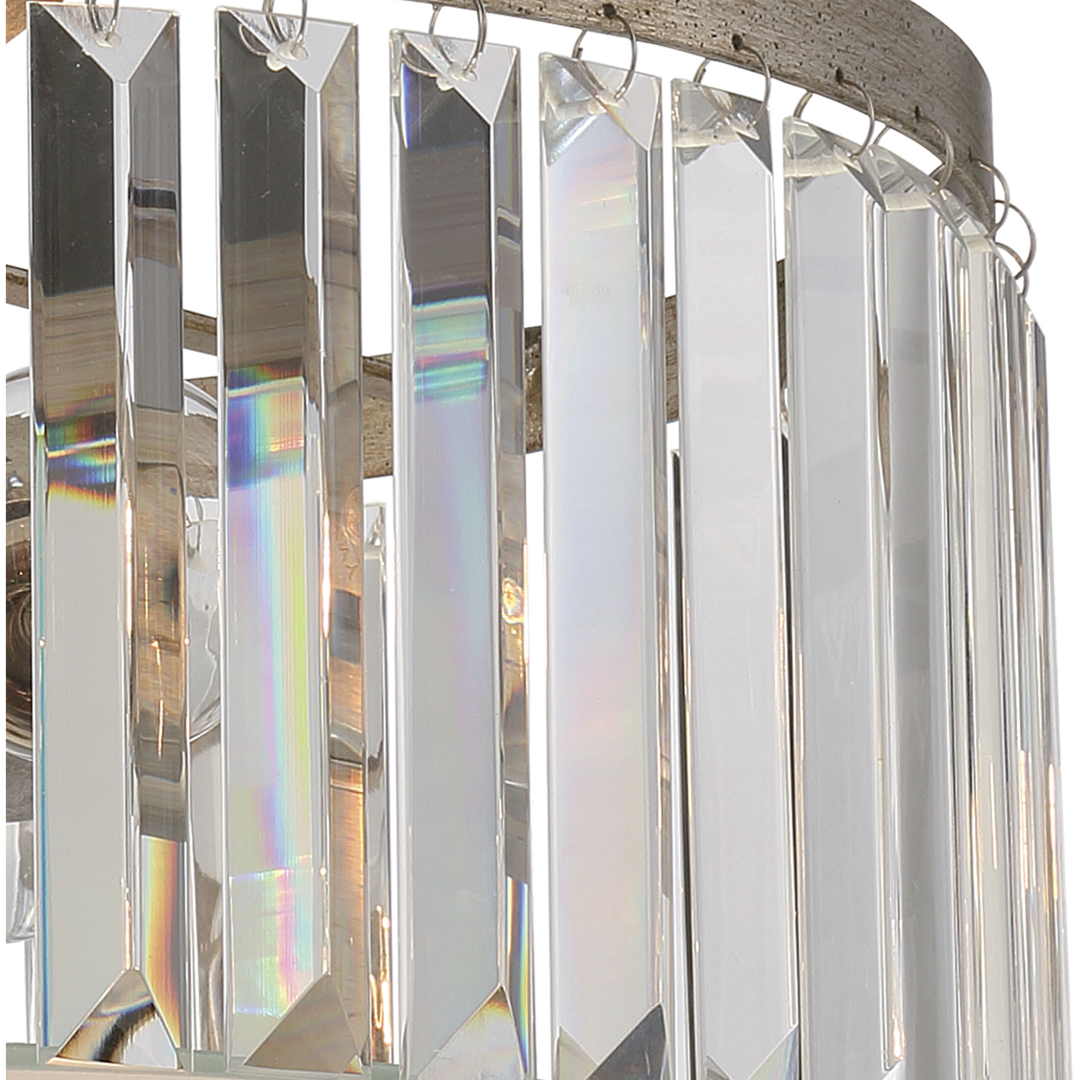 Mirage 3 Light 15 inch Vintage Gold Semi-Flush Mount Ceiling Light