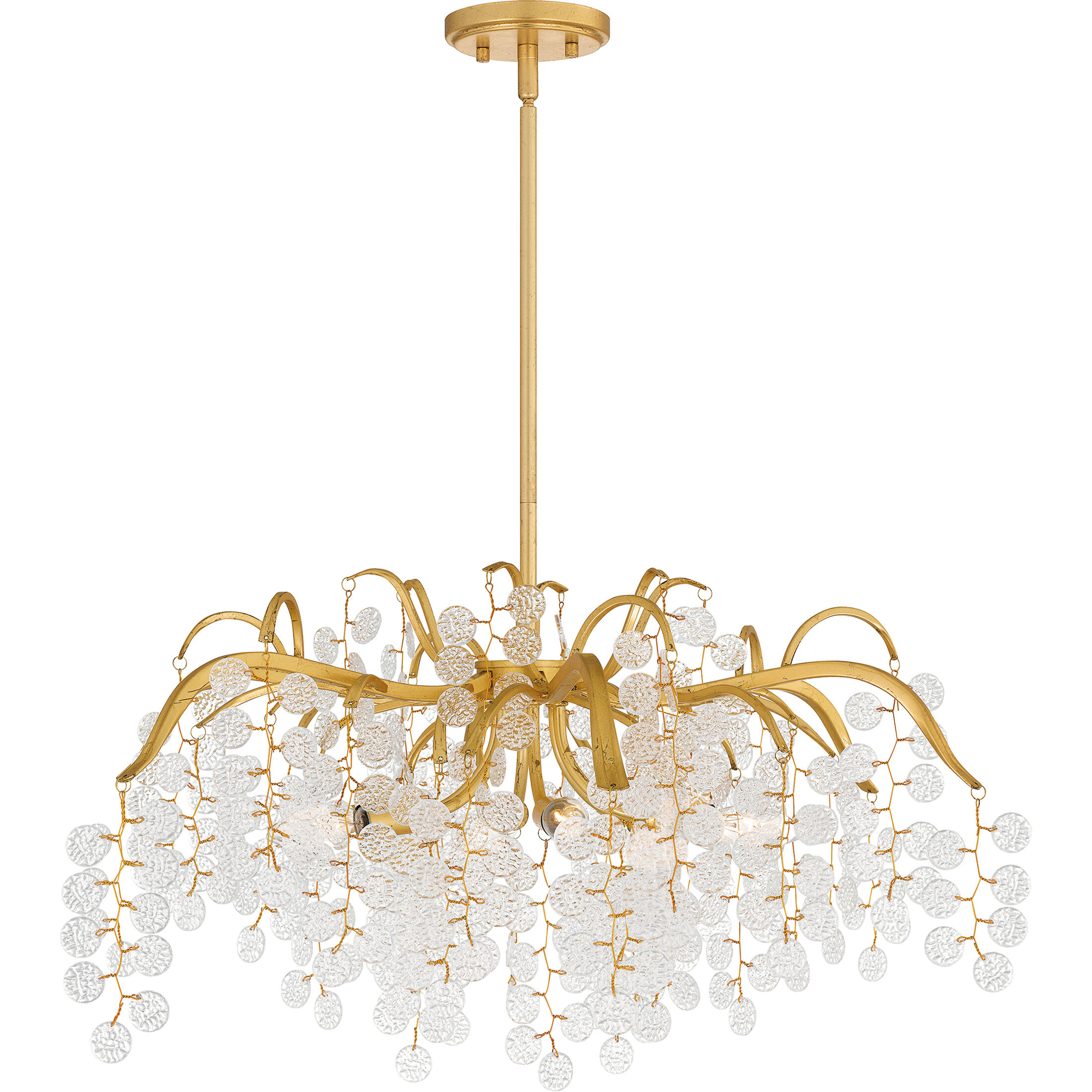 Maple 6 Light 29 inch Gold Leaf Chandelier Ceiling Light