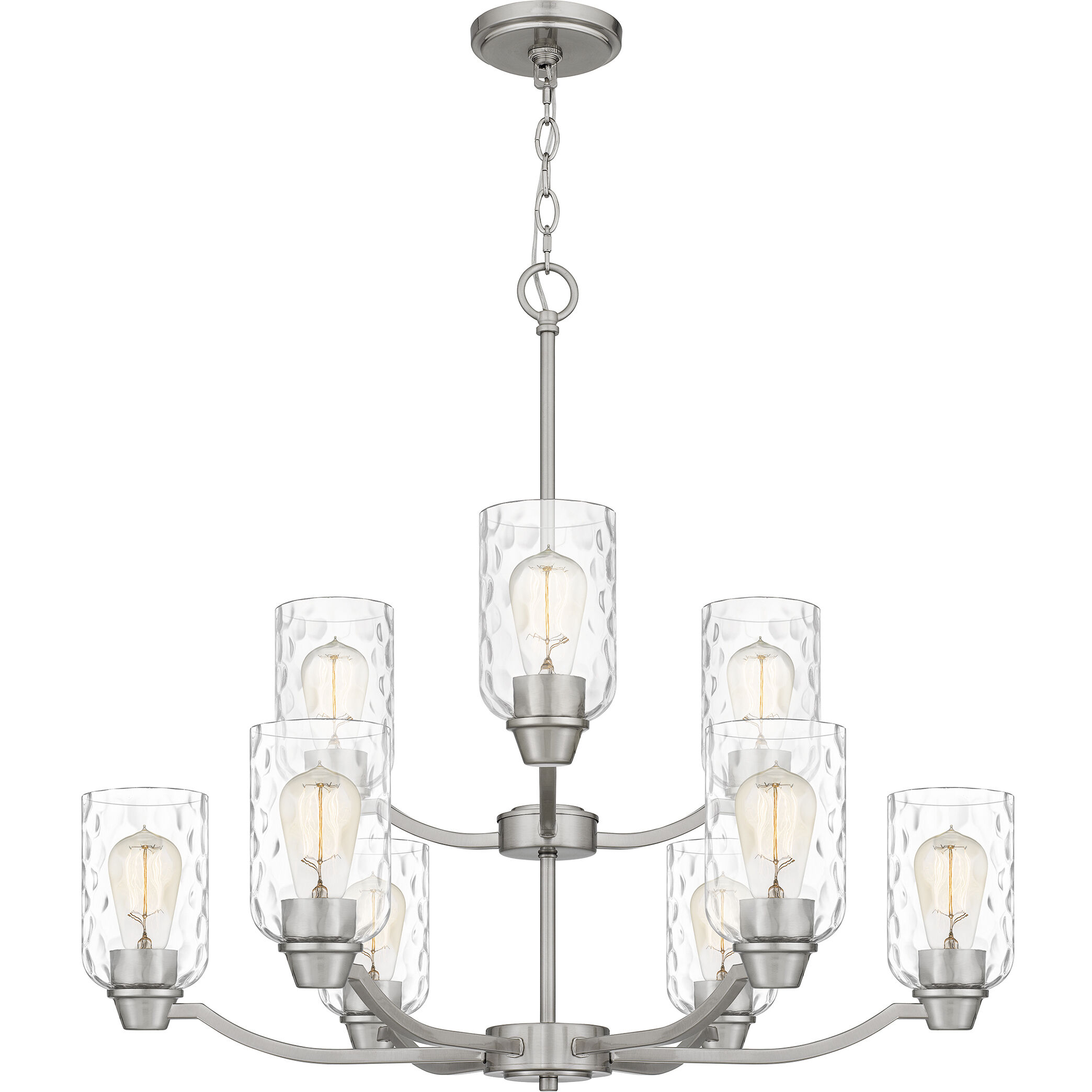 Acacia 9 Light 29 inch Brushed Nickel Chandelier Ceiling Light