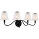 McKinney 4 Light 31 inch Matte Black Bath Light Wall Light