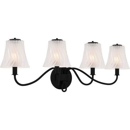 McKinney 4 Light 31 inch Matte Black Bath Light Wall Light