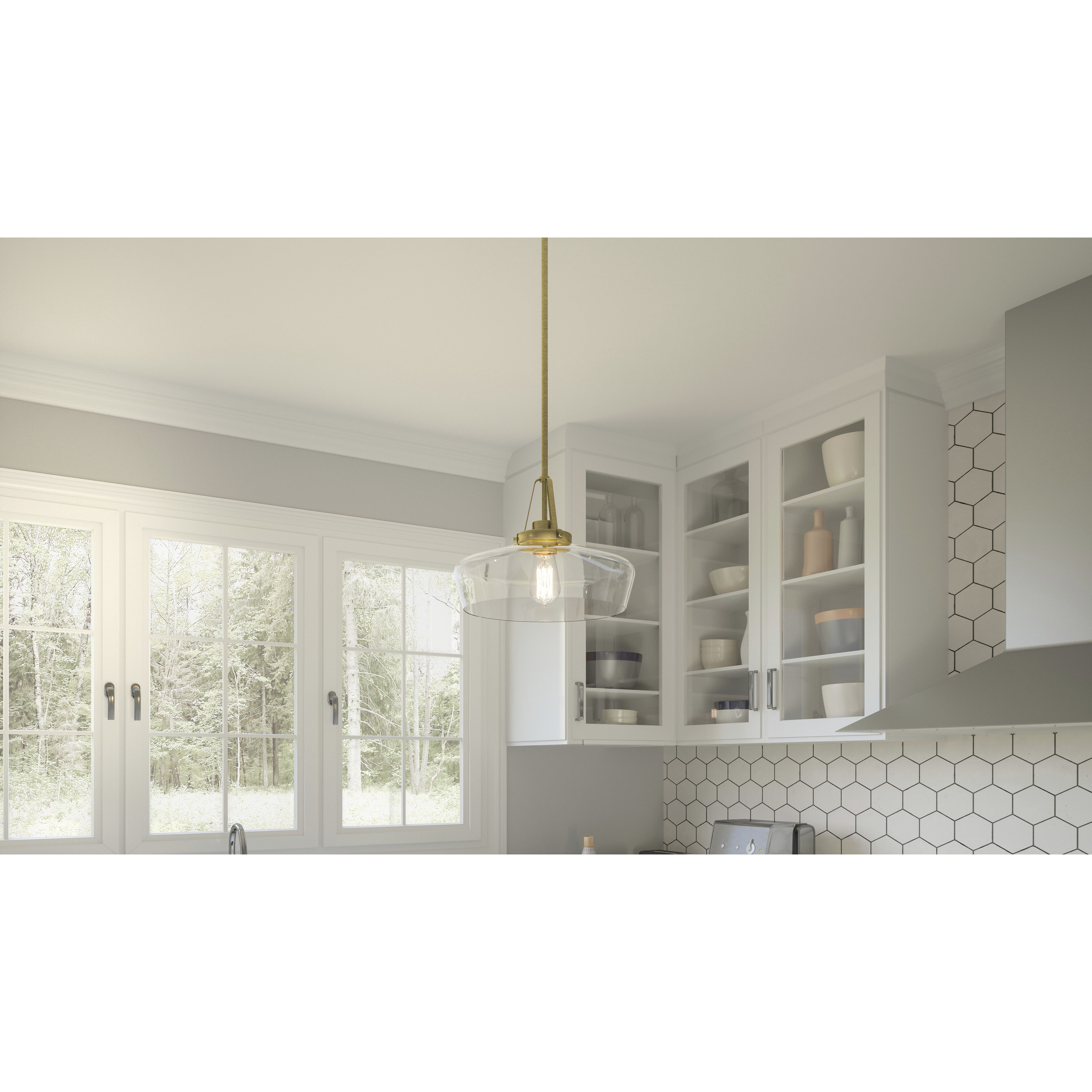 Quoizel QP5584AB Haven 1 Light 14 inch Aged Brass Pendant