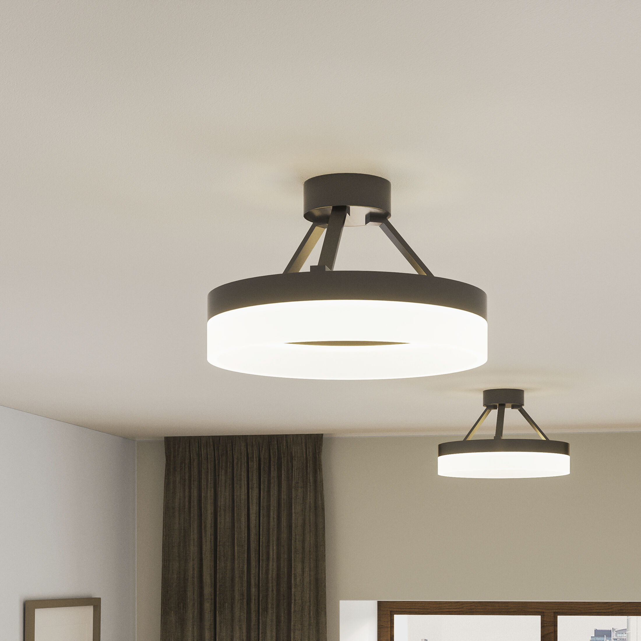 Cohen LED 16 inch Oil Rubbed Bronze Semi-Flush Mount Ceiling Light