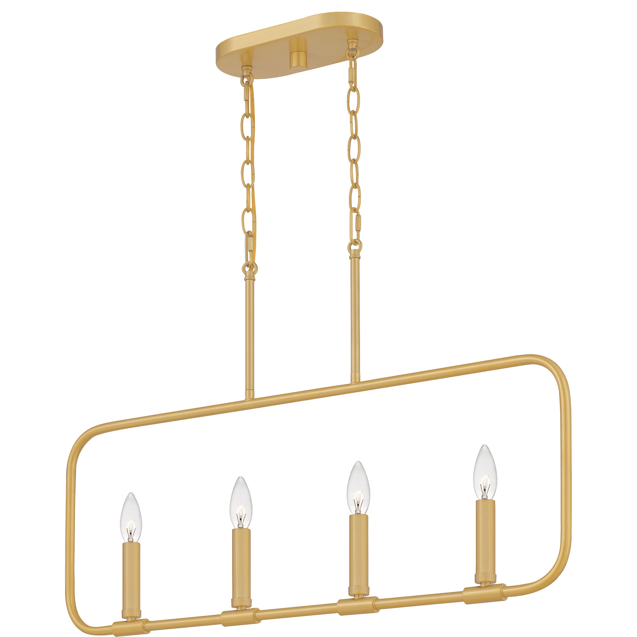 Abner 4 Light 32 inch Aged Brass Linear Chandelier Ceiling Light