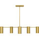 Foreland 6 Light 50 inch Brushed Gold Linear Chandelier Ceiling Light, Large