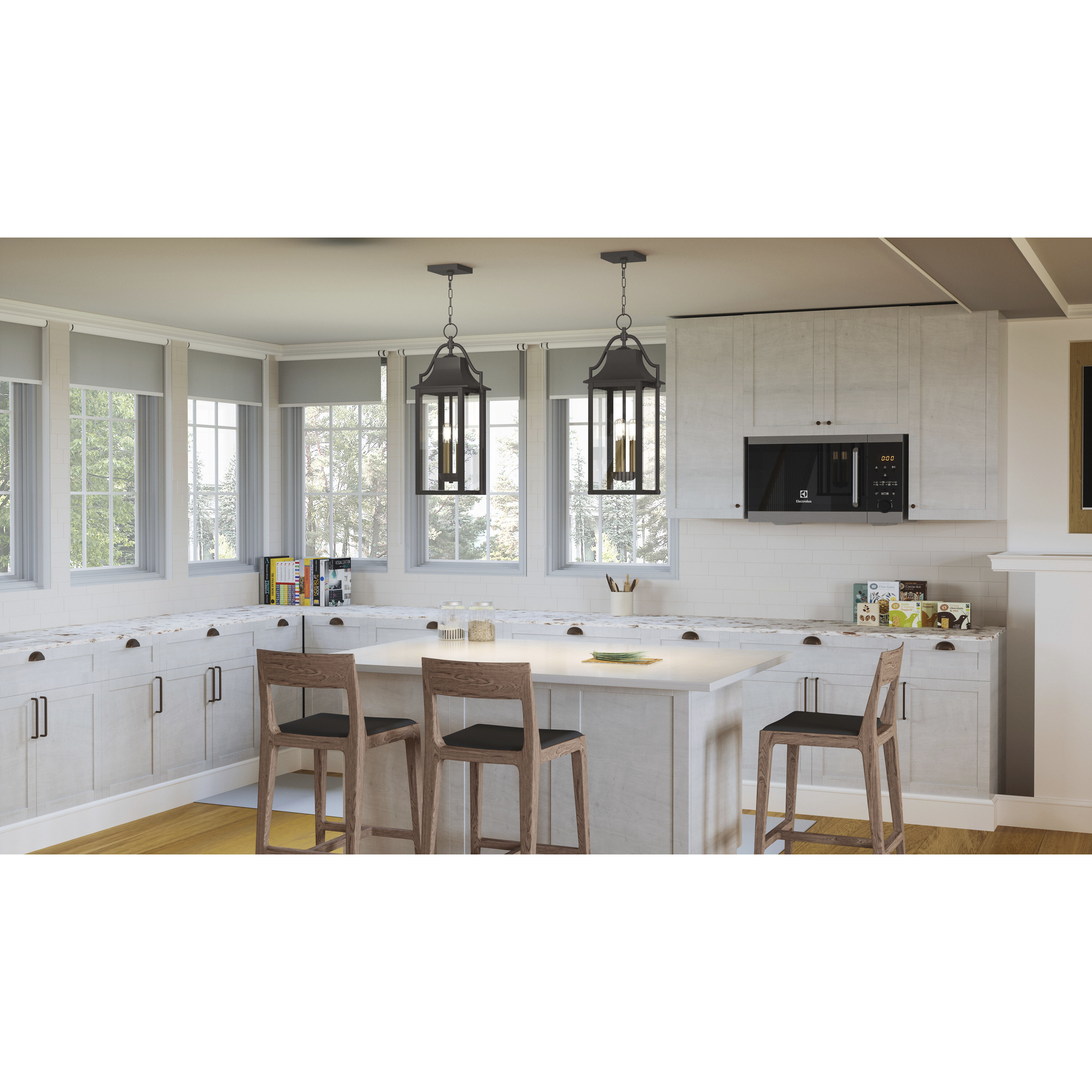 Manning 3 Light 11 inch Western Bronze Mini Pendant Ceiling Light, Small