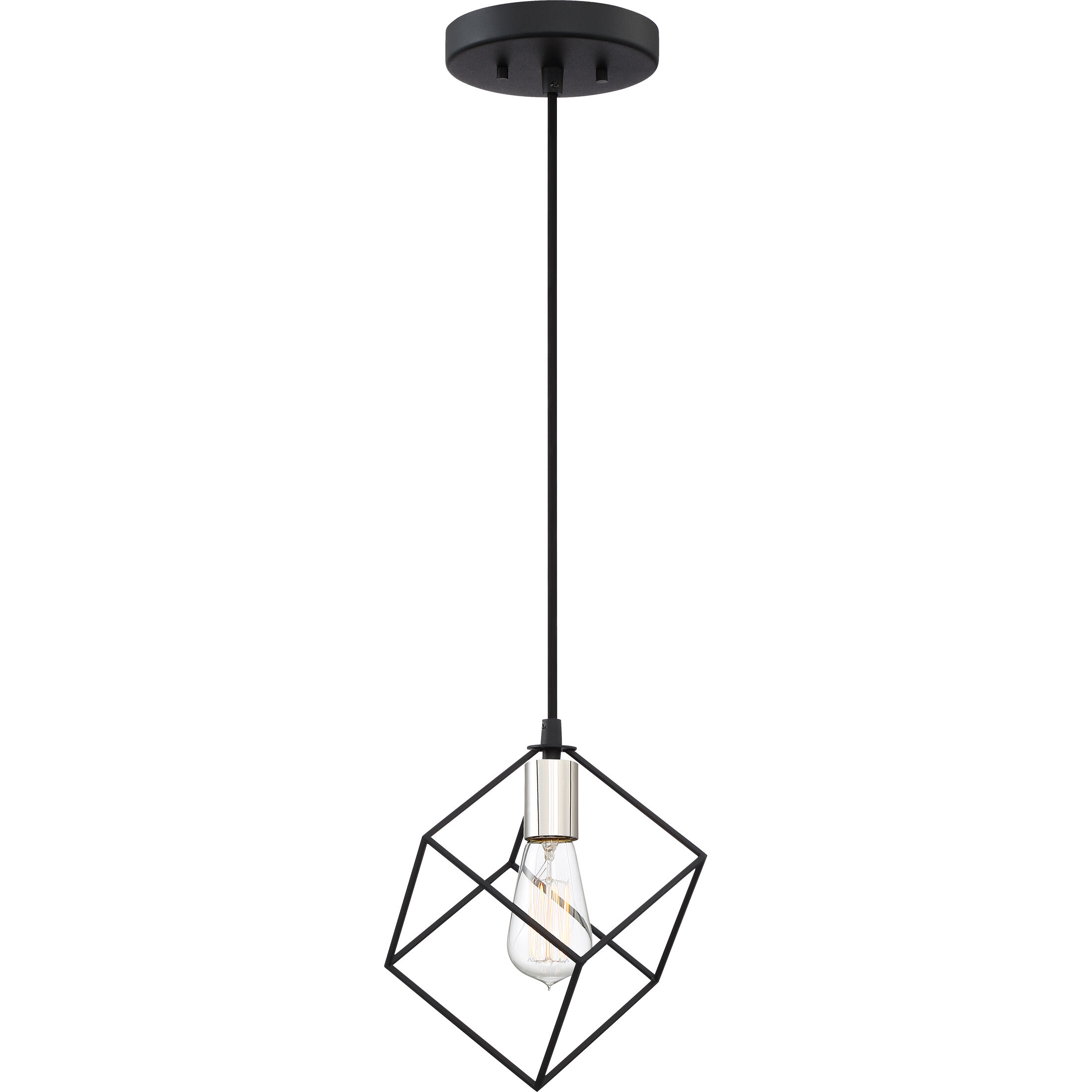 Holograph 1 Light 8 inch Earth Black Mini Pendant Ceiling Light, Small