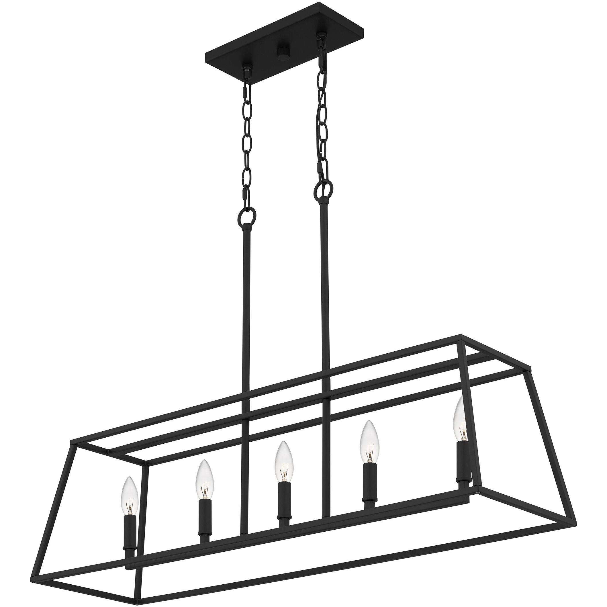 Prescott 5 Light 36 inch Matte Black Island Light Ceiling Light