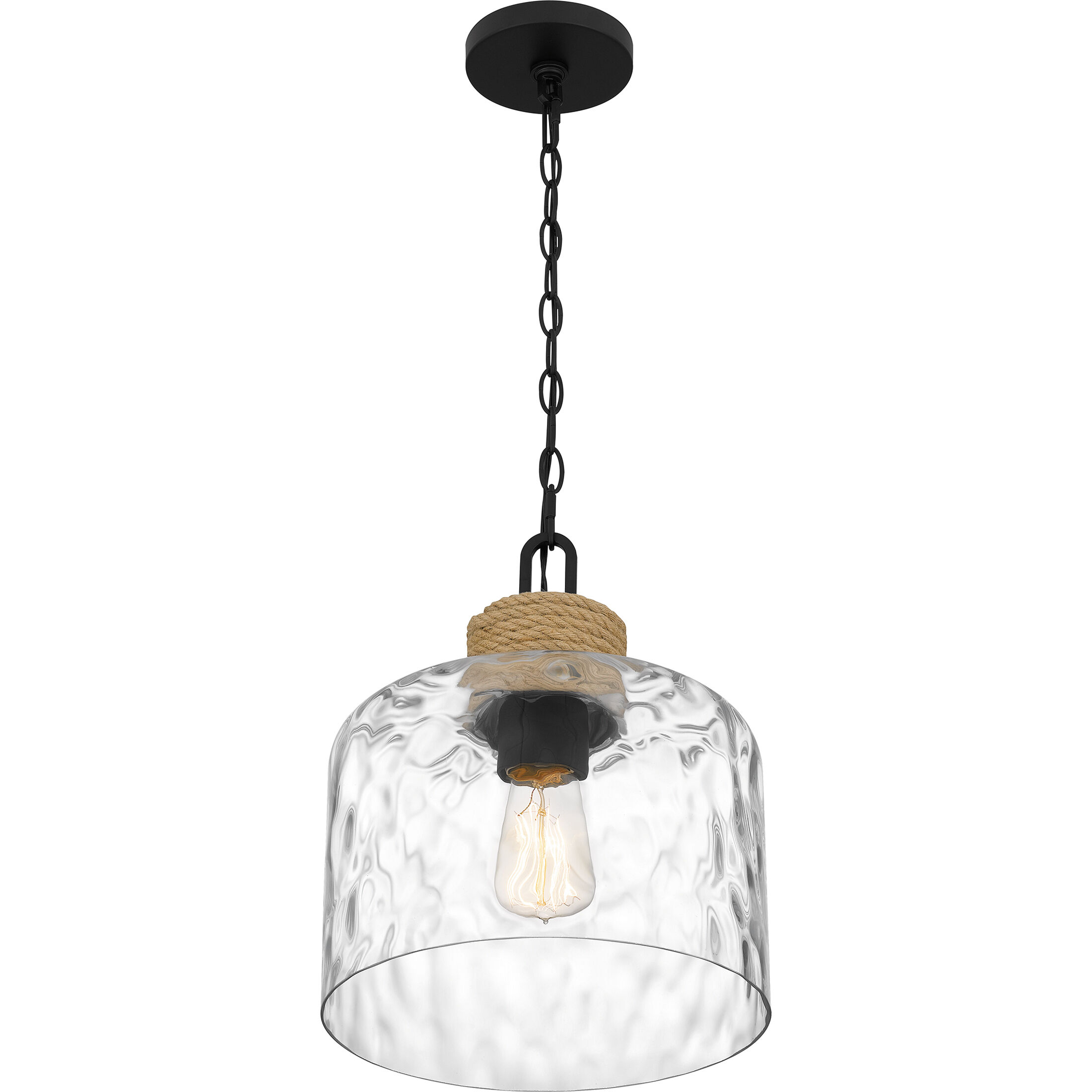 Baltic 1 Light 12 inch Matte Black Mini Pendant Ceiling Light