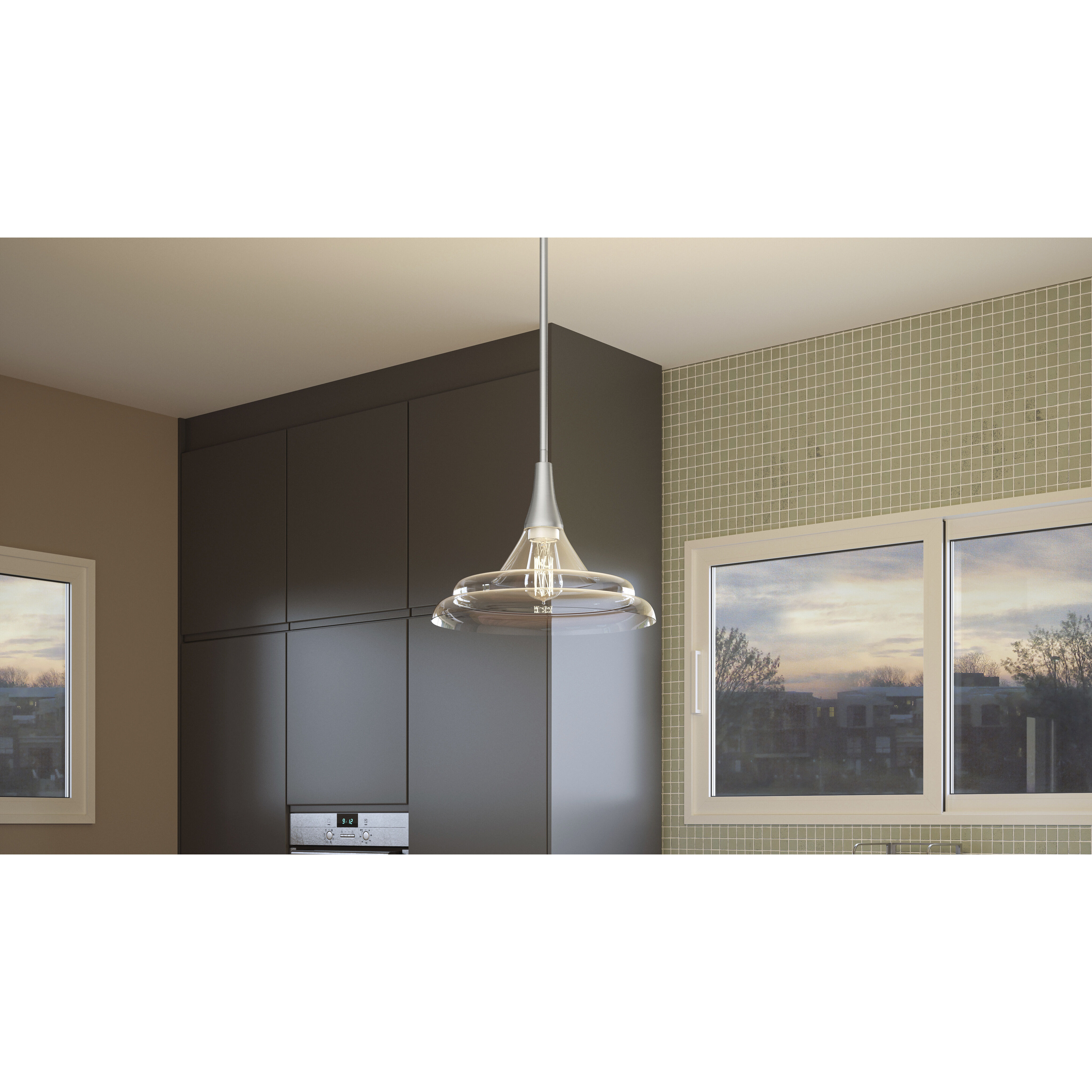 Grayton 1 Light 14 inch Brushed Nickel Pendant Ceiling Light