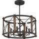 Baron 6 Light 20 inch Marcado Black Semi-Flush Mount Ceiling Light