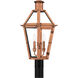 Burdett 3 Light 25 inch Aged Copper Outdoor Post Lantern
