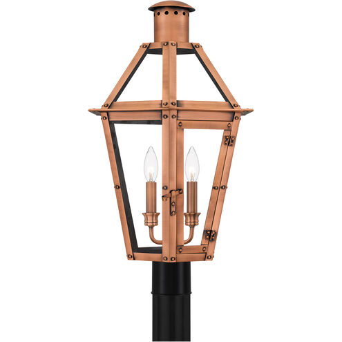 Burdett 3 Light 25 inch Aged Copper Outdoor Post Lantern