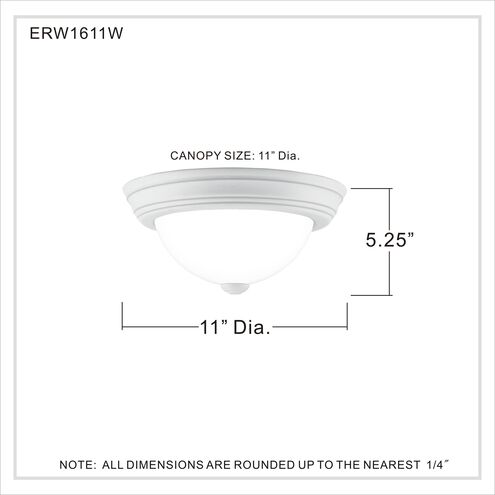 Erwin 1 Light 11 inch White Lustre Flush Mount Ceiling Light