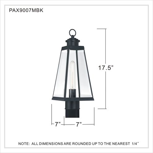 Paxton 1 Light 18 inch Matte Black Outdoor Post Lantern