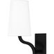 Wood 2 Light 12 inch Matte Black Wall Sconce Wall Light