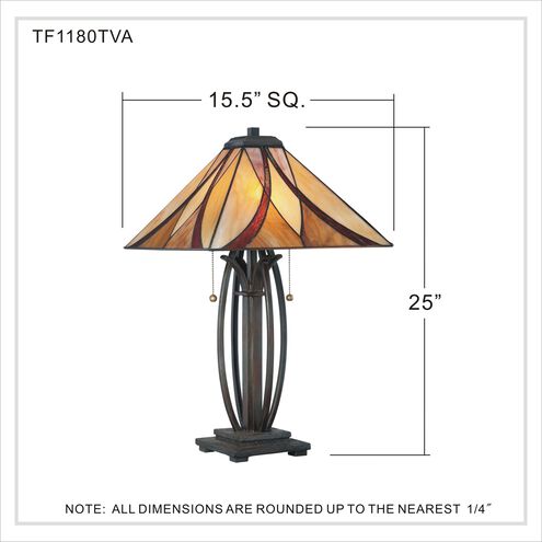 Asheville 25 inch 75 watt Valiant Bronze Table Lamp Portable Light, Naturals
