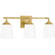 Thoresby 3 Light 22 inch Aged Brass Bath Light Wall Light