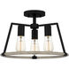 Tippet 3 Light 16 inch Matte Black Semi-Flush Mount Ceiling Light