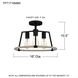 Tippet 3 Light 16 inch Matte Black Semi-Flush Mount Ceiling Light