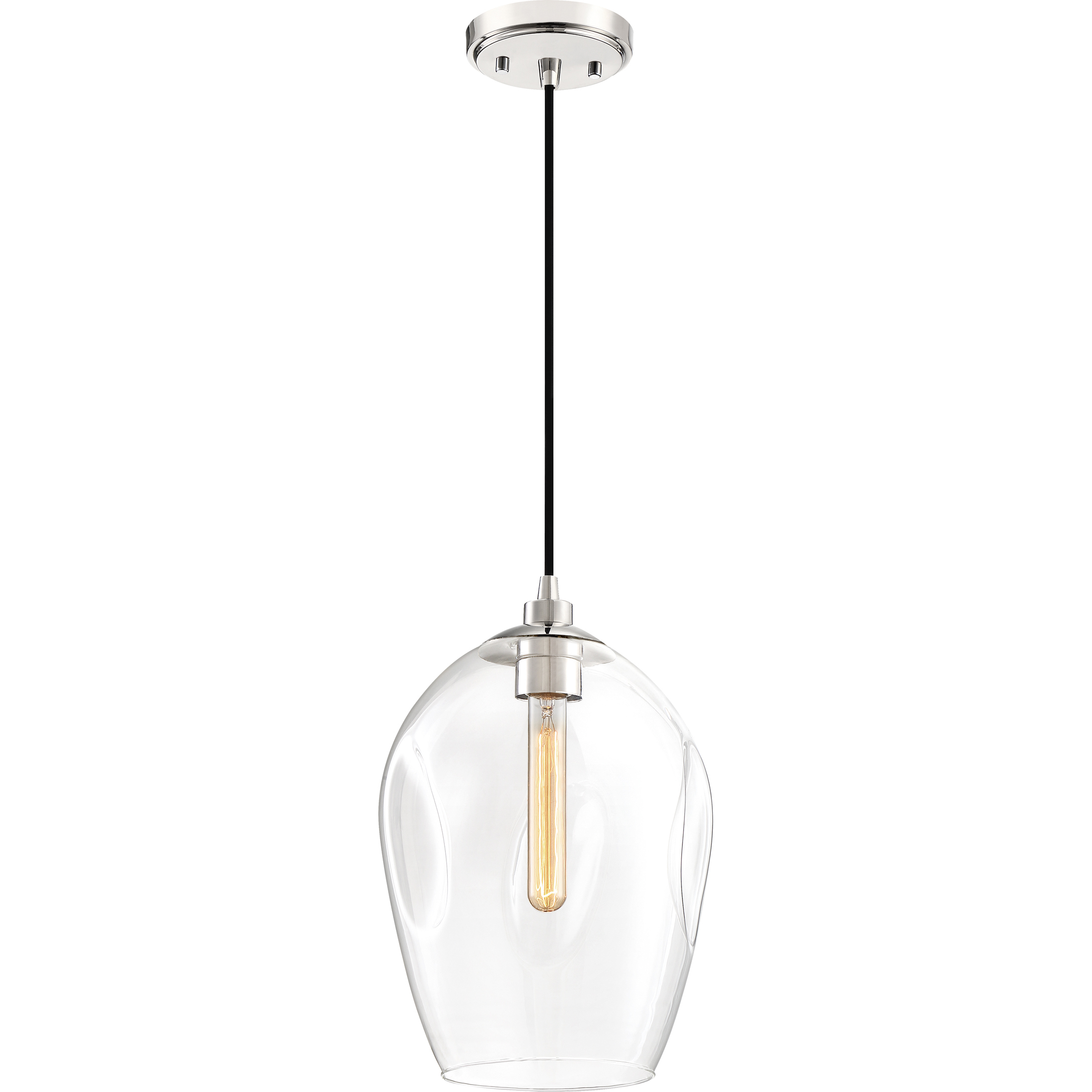 Nostalgia 1 Light 9.5 inch Polished Nickel Mini Pendant Ceiling Light