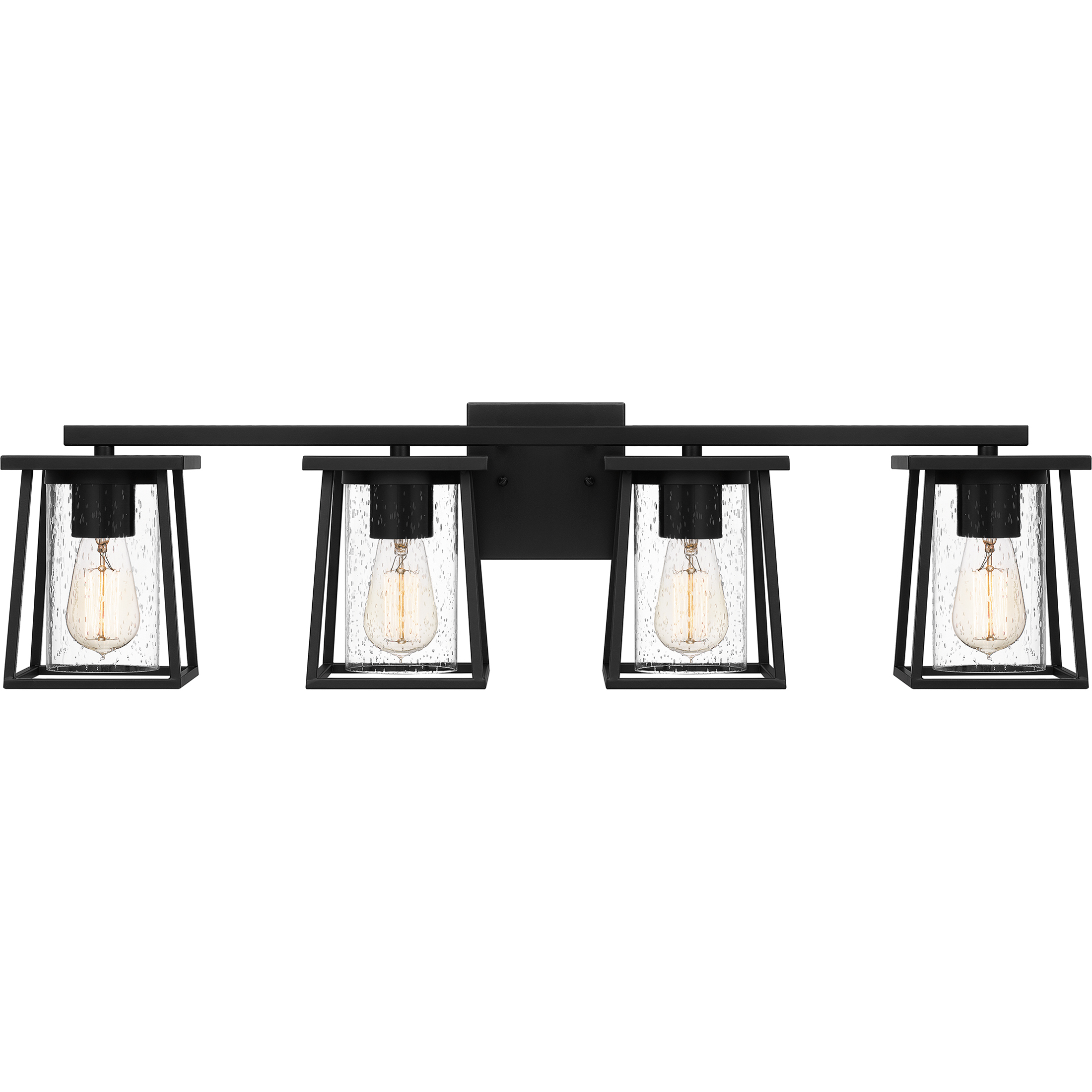 Lodge 4 Light 33 inch Matte Black Bath Light Wall Light, Extra Large