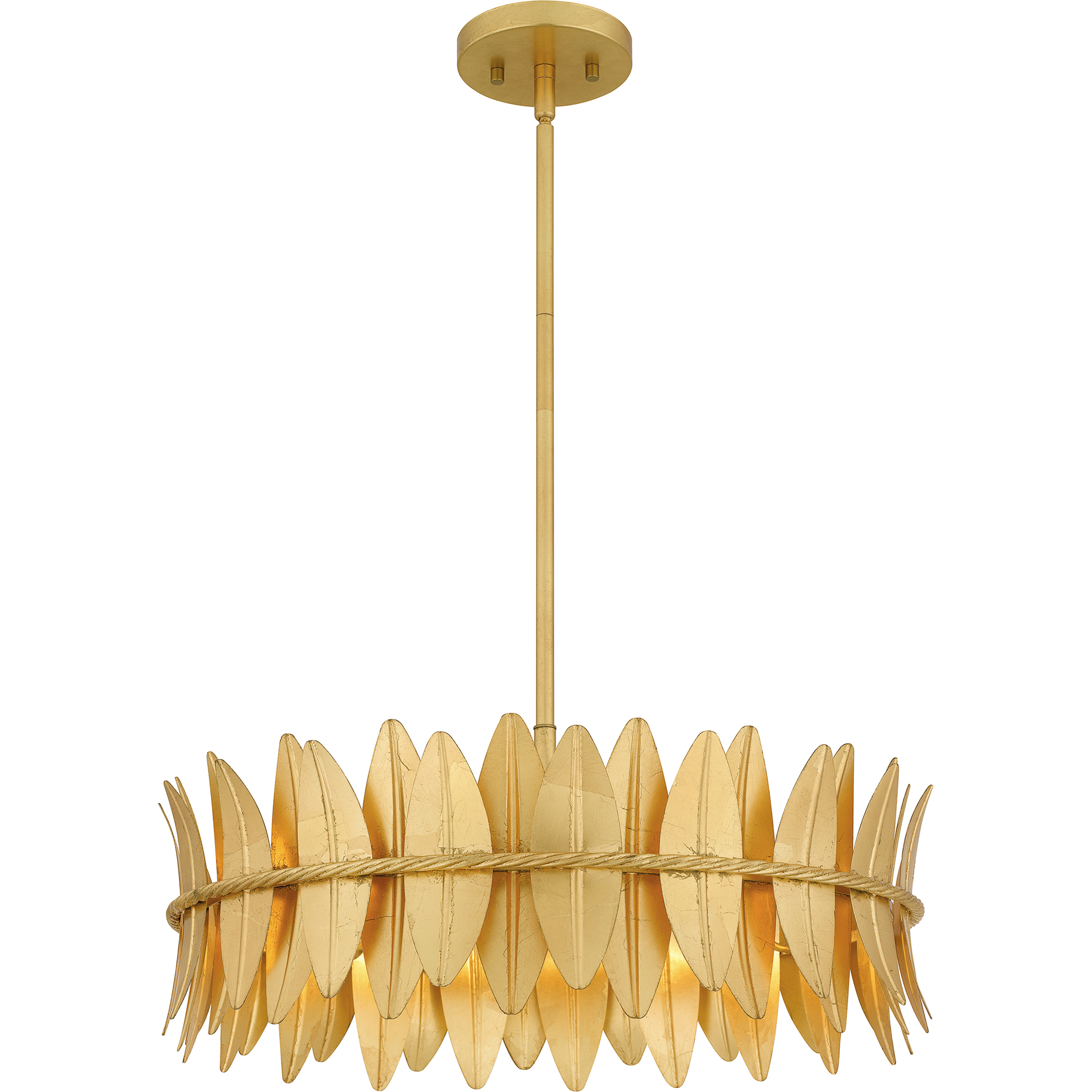 Liza 4 Light 20.5 inch Gold Leaf Pendant Ceiling Light