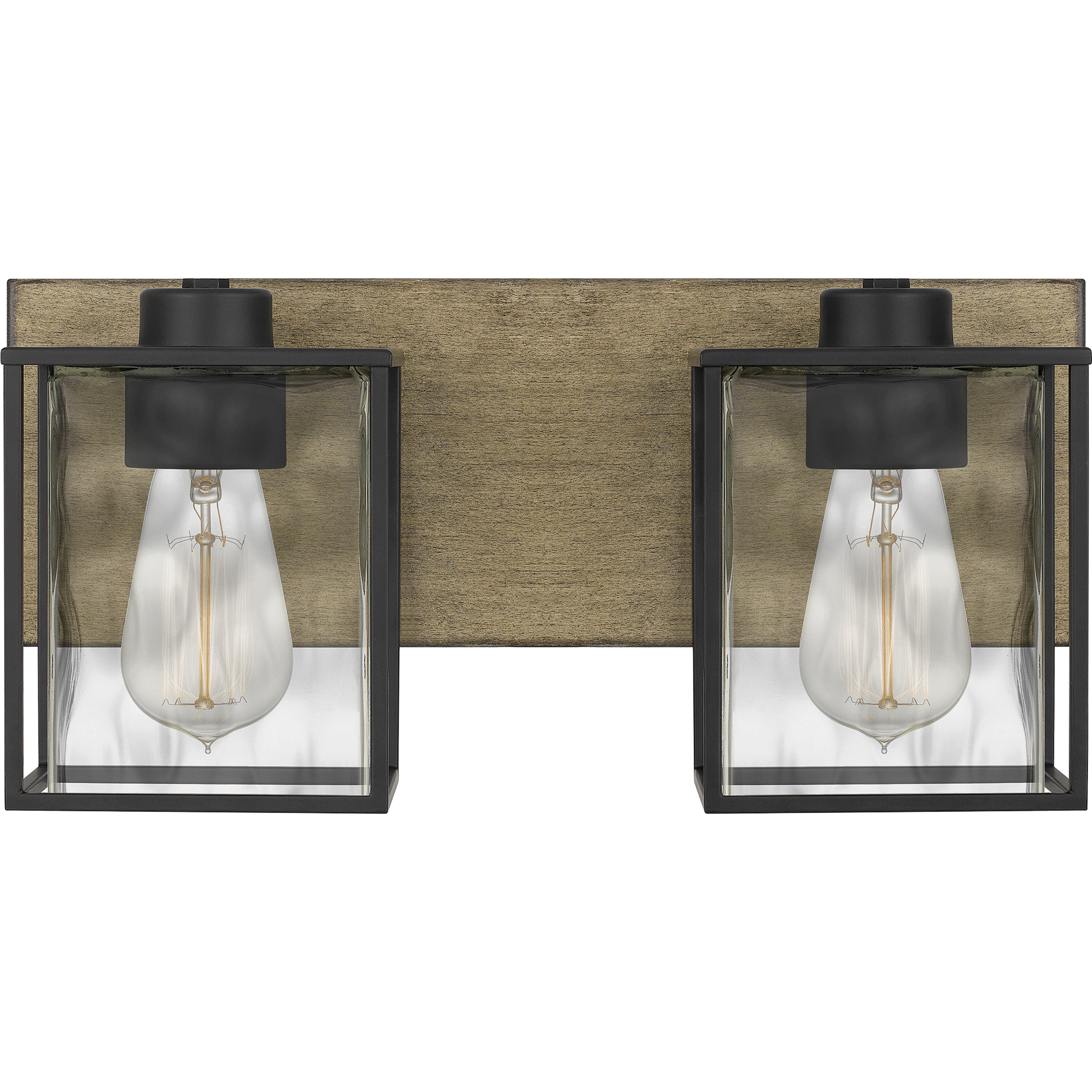 Holsten 2 Light 15 inch Matte Black Bath Light Wall Light, Medium