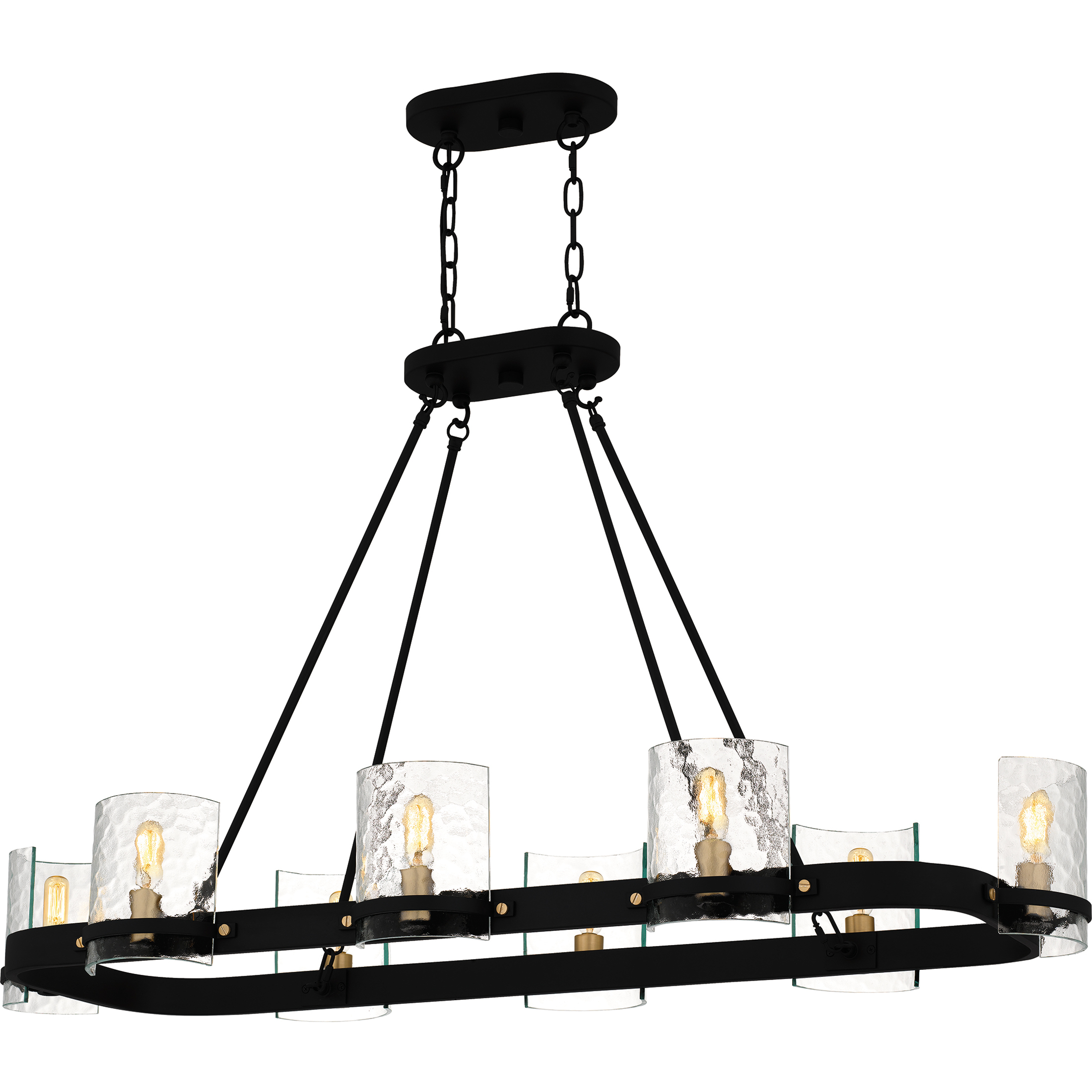 Gloucester 8 Light 42 inch Matte Black Linear Chandelier Ceiling Light, Medium