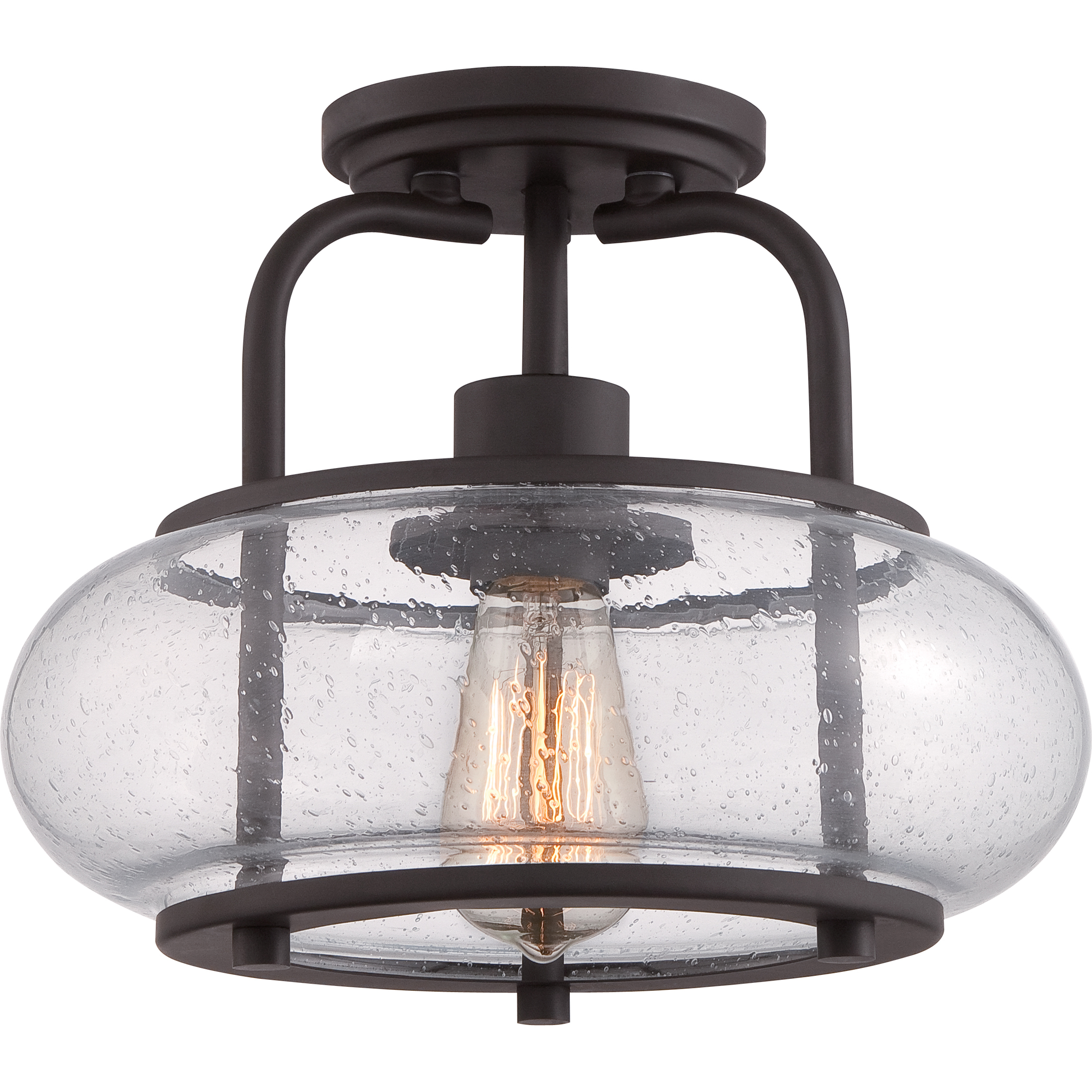 Quoizel Trilogy 1 Light Semi Flush Mount in Old Bronze TRG1712OZ