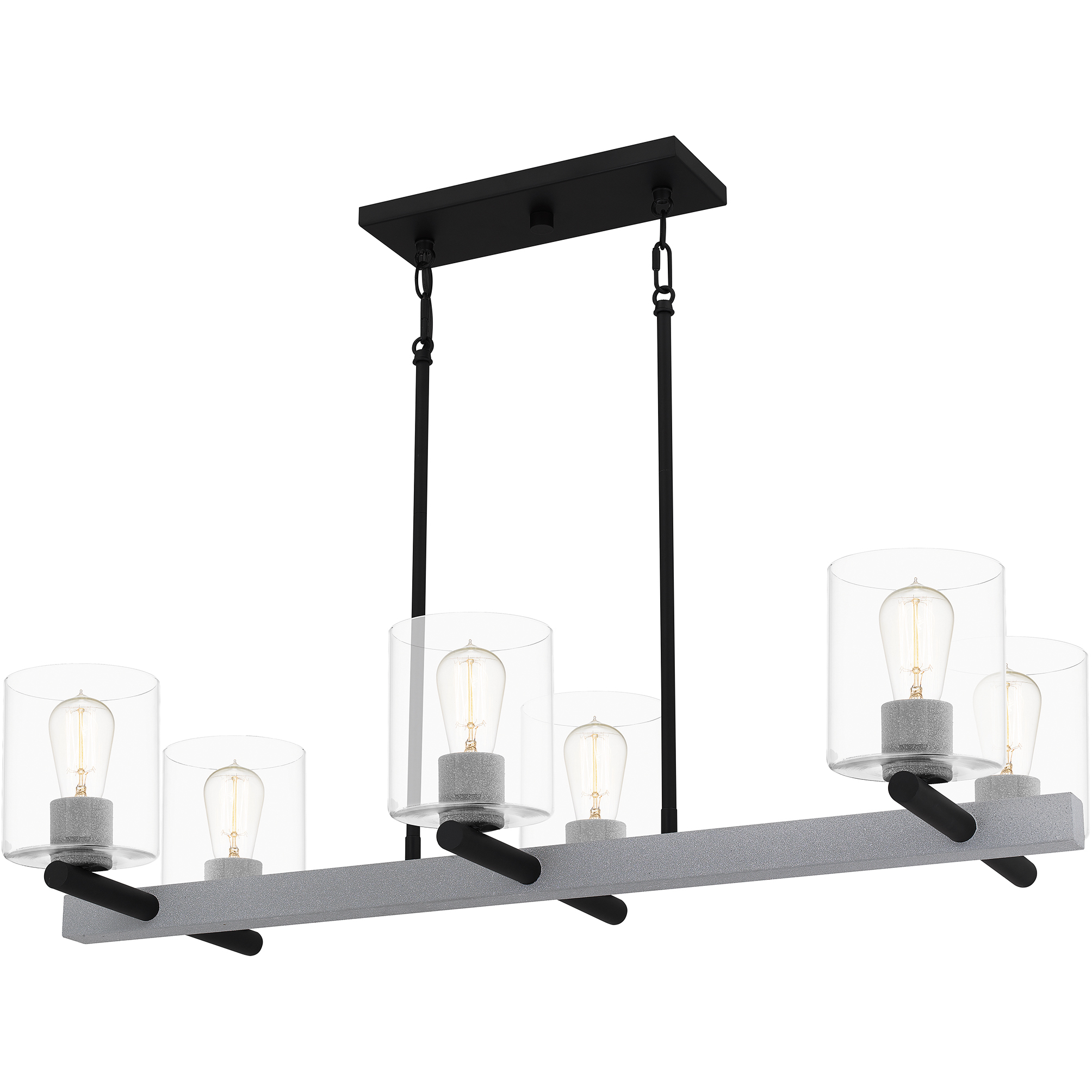 Caldwell 6 Light 38 inch Matte Black Island Light Ceiling Light