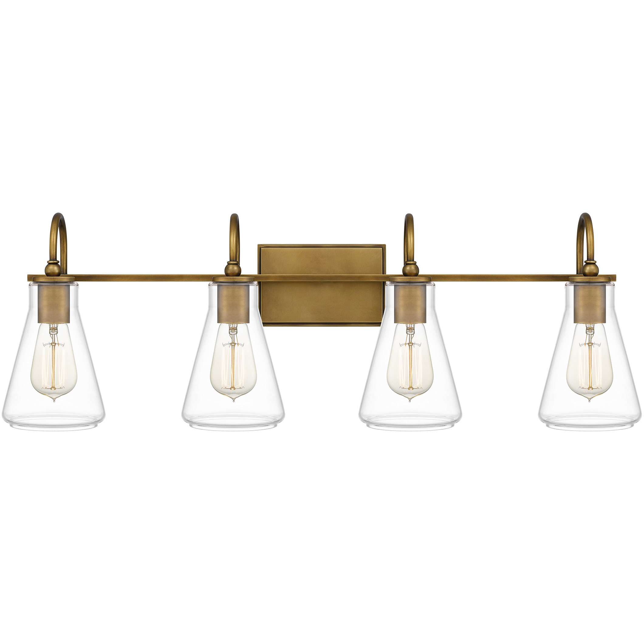 Boyton 4 Light 33 inch Weathered Brass Bath Light Wall Light